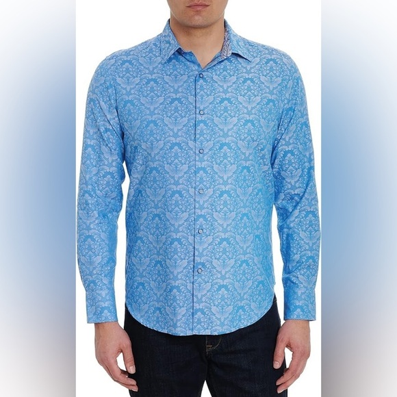 Robert Graham Bayview Cotton Shirt Paisley Damask 16537 - Picture 1 of 13